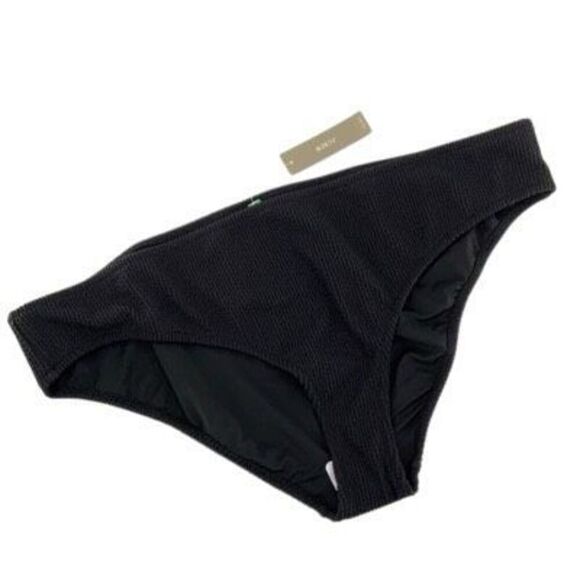 J. Crew Black Textured Hipster Full Coverage Bikini Bottom Swimsuit Size 2X NWT - Picture 1 of 4